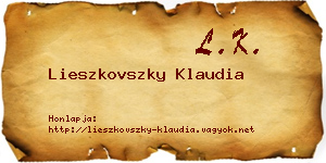 Lieszkovszky Klaudia névjegykártya